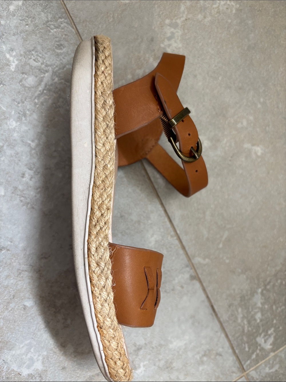 Tommy Bahama Women's Tan Leather Slingback Sandals - Casual Espadrille Style - Picture 3 of 6